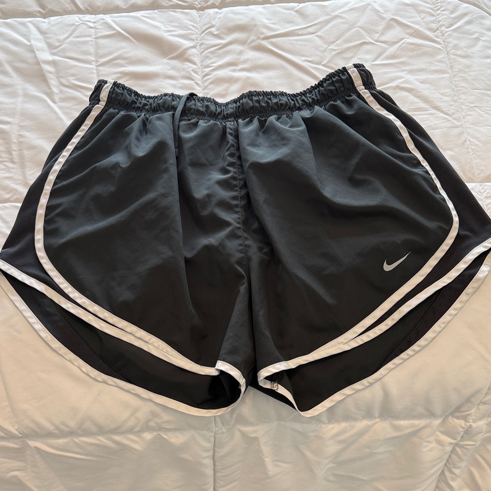 Nike Dri Fit Black Running Shorts with White Accents